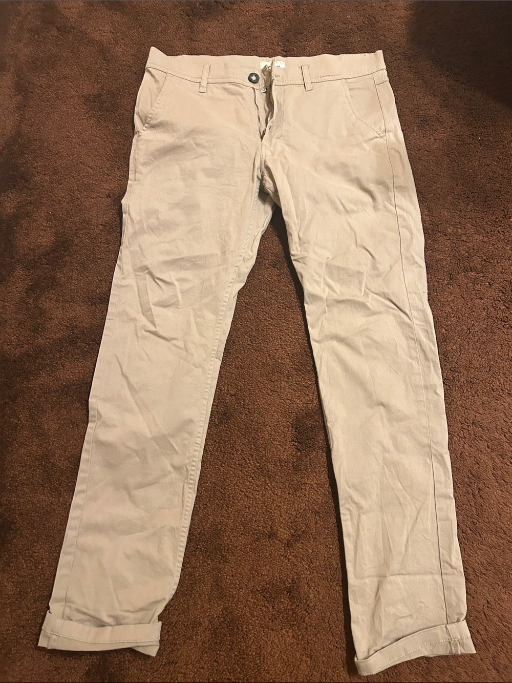 Slim Fit Men's Chinos in Light Khaki